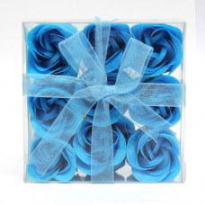 Estuche de 9 Rosas de Jabón Azules